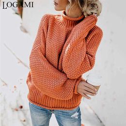 LOGAMI Femmes Pulls et pulls à manches longues tricotés pull en vrac dames automne pull mode 211124