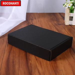 Cajas de embalaje de regalo de caja de correo de envío negro de papel de cartón corrugado impreso con logotipo