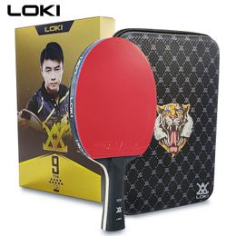 Loki 9 étoiles Table Tennis Racket Professional 52 Carbon Ping Pong Paddle 6789 Ultra Offensive avec caoutchouc collant Y240422