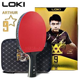 LOKI ARTHUR Raquette de tennis de table 9 étoiles Carbone Offensive Légère Raquette de ping-pong Batte de pagaie avec caoutchouc collant ITTF approuvé 240123