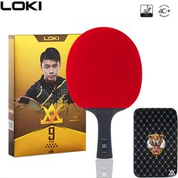 Raqueta de tenis de mesa LOKI E9 E8 E7 E6, pala de Ping Pong profesional con hoja de carbono, goma de alta elasticidad 240122