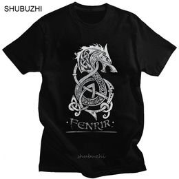 Loki Son Fenrir t-shirt voor mannen korte mouwen de wolf van de Noorse mythologie gedrukt tee pre-shrunk katoenen t-shirt 240429