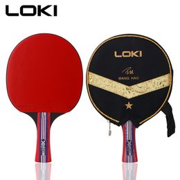 LOKI Sterke Spin Tafeltennis Racket 5-Plywood Blade Tafeltennisbat Puistjes In Rubber Ping Pong Racket 220623