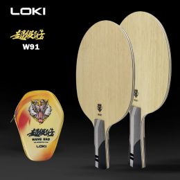 LOKI W91 SUPER WANG HAO TAFEL Tennis Blade 7 Wood Limba Surface Offensief Ping Pong Bat Paddle met goede elasticiteit
