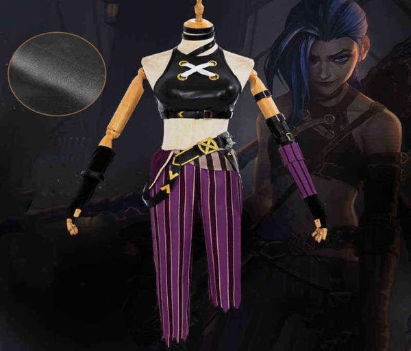 LOL JINX COSPlay Jinx Cosplay Costume Uniform Offits League of Legends Game Cosplay Jinx Halloween Carnival Pak J2207204012258