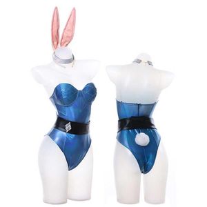 LOL KDA Ahri Cosplay Kostuum Bunny Girl Uniform voor Halloween Party288f