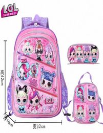 LOL Superise grote capaciteit waterdichte schooltas voor meisjes roze backpack schooltas voor basisschoolstudenten voor trolley case 0h9871607