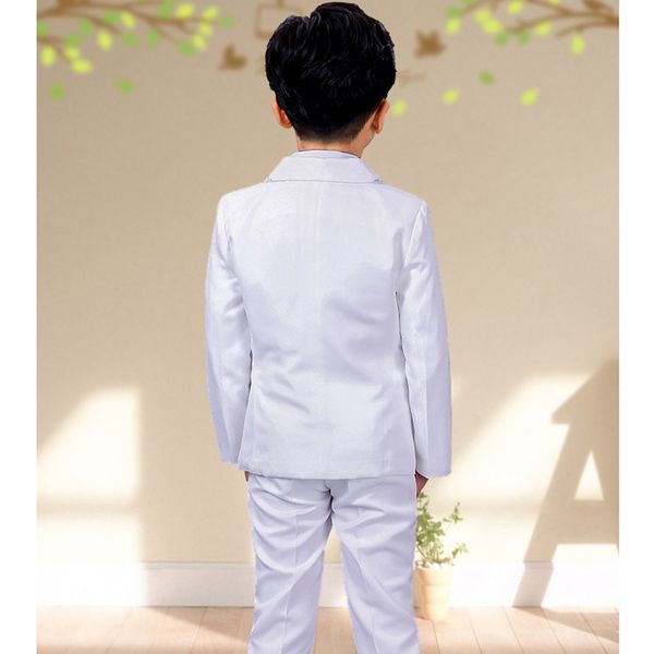 Lolanta 4pcs Toddler Boys Tuxedo Suit White Silver Formal Tend Set Birthday Wedding Party Party For Kids Piano Performance