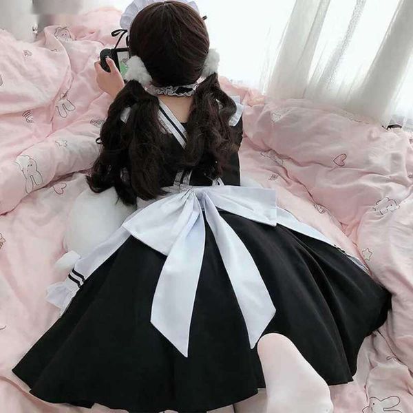 Disfraces de anime lolita 2023 Black Cute Maid Come Girls Women Lovely Maid Cosplay Come Animation Show Vestido japonés Towingl23
