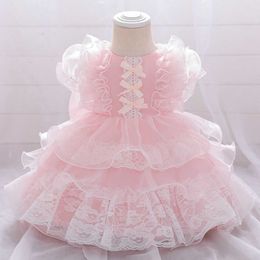 Lolita baby meisjes kant tutu jurk voor peuter prinses eerste verjaardag meisje lovley kinderkleding 210529