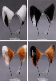 Lolita Cosplay Cat Ears Hoofdband Anime Dance Party Kostuum Wolf Fox Ear Plush Hairband Girls Kawaii Hair Accessoires Props GC15299471680