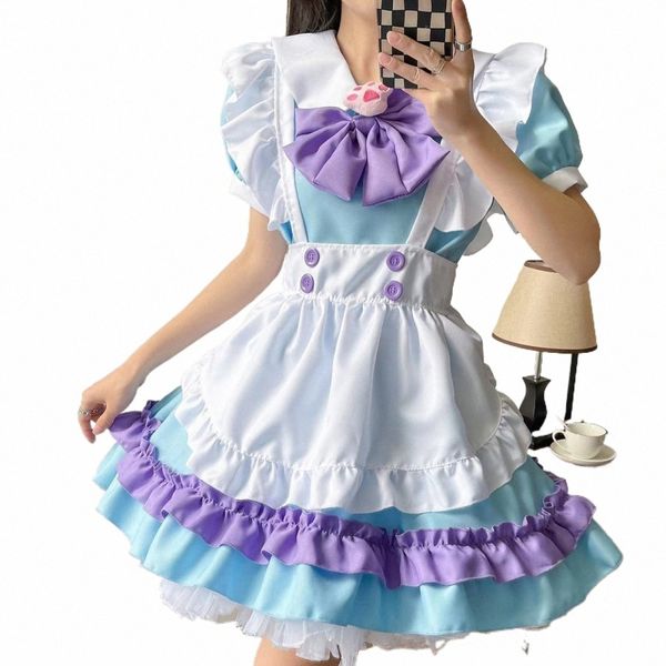 Lolita Dr Mignon Rose Ruffle Maid Outfit Kawaii Bow Noeud Chat Patte Fille Japonaise JK Cosplay Costumes S-5XL Quotidien Uniforme Fête 01dP #