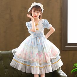 Lolita Girls Summer Robe Birthday Robe Princess Robe Baby Girls Tower Robe Child's Robe