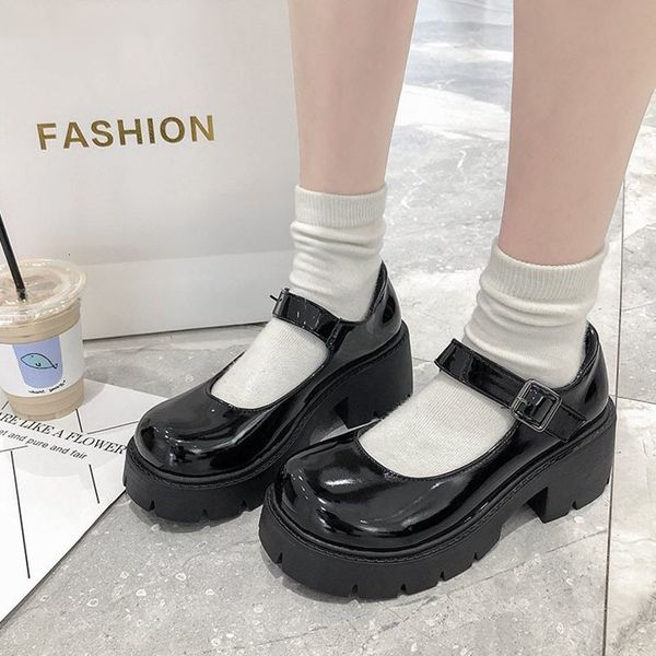 Lolita High Pumps Mary Jane Femmes Dress Plateforme de talon Chunky Sandals Sandals Round Vintage Girl Classic Sweet Punk Female Chaussures