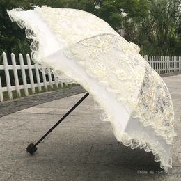 Lolita en dentelle Umbrella for dames, haut de gamme, parapluie solaire, studio photo, robe de mariée, photo de Hanfu, français, rétro, parapluie