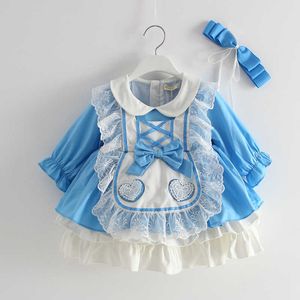 Robe de princesse lolita pour enfant fille bule bule frocades espagnole bébé anniversaire mariage robes de soirée automne bébé robe de coton 210615