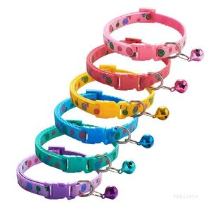 Lollipop Pet Collar Nylon Kleine Hond Verstelbare Puppy Bell Snap Gesp Kitten Kat Kraag Zes Kleuren 6 Color Pet Supplies T2I52130