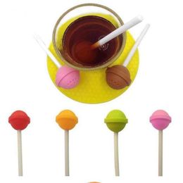 Lollipop Vorm Thee-ei Siliconen Puer Theezeef Losbladige Spice Bloem Kruidenthee Filter