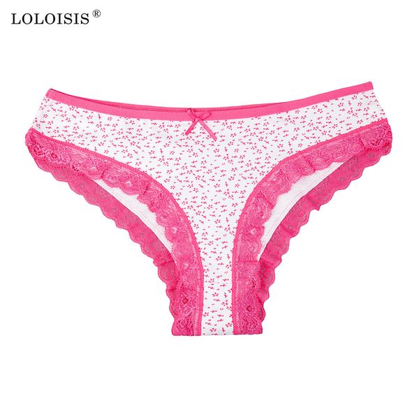 LOLOISIS, bragas sexis de algodón, bonitos calzoncillos de encaje para mujer, ropa interior de mujer para niñas, calzoncillos de mujer, bragas de lencería de tiro bajo, 6 piezas por lote