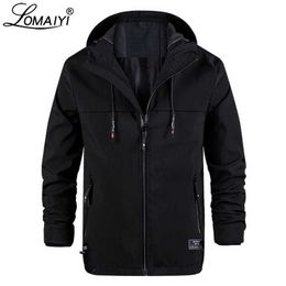 Lomaiyi heren lente / herfst met capuchon heren jas mannen stretch windbrekers jas heren casual jas mannelijke zwarte softshell jassen am371 x0621