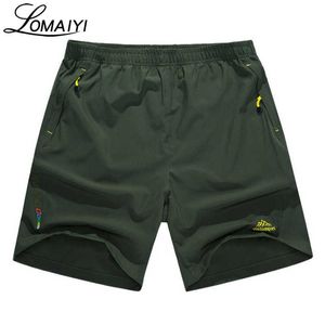 LOMAIYI Plus Taille L-8XL Stretch Hommes Shorts D'été Hommes Respirant Broderie Boardshorts Noir Armée Vert Homme Shorts, AM214 X0628