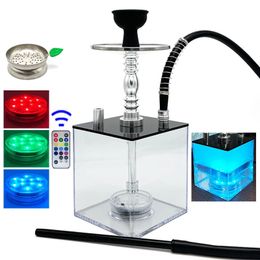 Lomint Clear Transparent Square Hookah acrylic Shisha Set accessoires complets Cachimba Smoke Box LM-HP008-2 240510