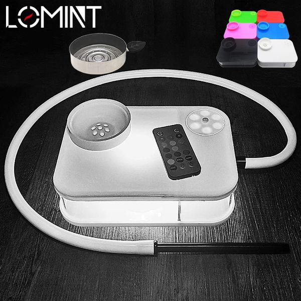 Lomint Square Book Hookah Set Portable Acrylic Shisha Box avec joli RVB LED coloré Narguile Chicha Complete 240510