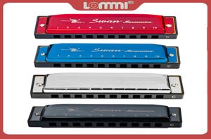 Lommi Swan Diatonic Harmonica 10 Holes Blues Harp Mond Organ Key of G Reed Instrument Wcase Black Silver Blue Red Harmonica6660774