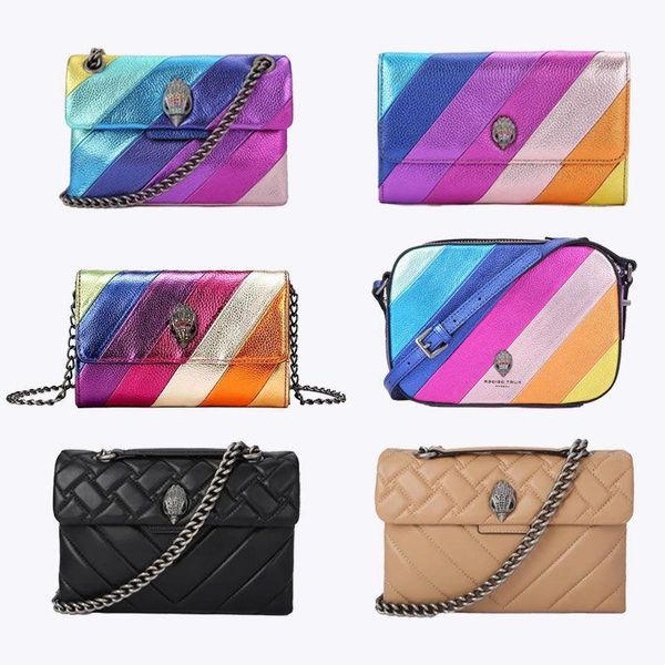 Designer de Londres Kurt Geiger Heart Sacs Luxurys Sac à main Boutique Rainbow Sac en cuir Femmes Sac à bandoulière Sangle Hommes Bumbag Voyage Bandbody CH CWXM