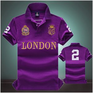 LONDRES broderie été à manches courtes Polos chemise coton haute qualité hommes T-Shirt sport marque de mode s-5XL