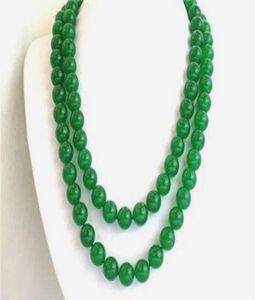 Lange 32quot 8 mm natuurlijke groene jade ronde kralen edelstenen ketting3192171