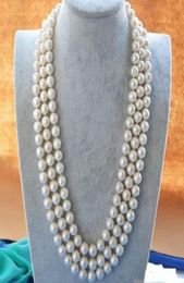 Collar largo de perlas blancas de 89 mm con cita elegante de 49 AKOYA012342687050