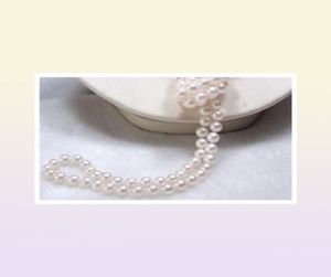 Long 65quot 78mm véritable collier de perles de culture Akoya blanc naturel noué à la main 3008473