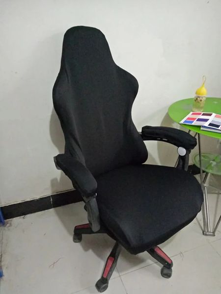 Funda para silla de juegos con reposabrazos largo para silla de computadora, protector de asiento, fundas elásticas para sillas de oficina, cubierta de asiento para el hogar dividida elástica 240304