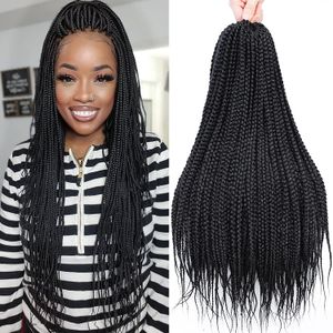 Boîte longue tresse Crochet cheveux 22 brins mince Crochet boîte tresses pré-bouclé boîte tresses Crochet tresses cheveux pour les femmes noires