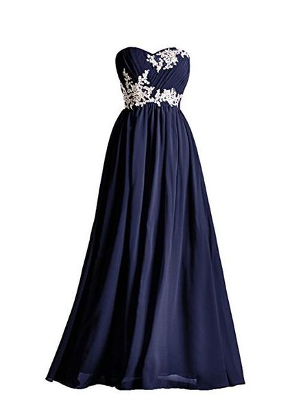 Azul marino oscuro Vestidos largos de dama de honor Apliques Rebordear Lentejuelas Hasta el suelo Cariño Verde Rojo Rosa Azul Robe De Soiree Vestido de fiesta