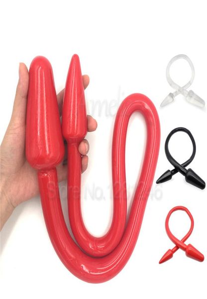 Long Butt Plug Doble Anal Consolador Big Anal Plug Prostata Masaje Buttplug Dilatador Anal Bolas Juguetes Sexuales Para Mujeres Hombres Parejas Gay Y6239384