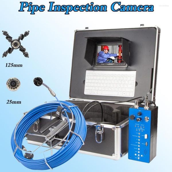 Cámara de inspección de alcantarillado de drenaje de tubería de Cable largo 7 ''LCD 1080p grabadora de vídeo de tubería endoscopio 25MM impermeable
