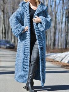 Long Cardigan gland femmes pull tricot noir surdimensionné Cardigan à manches longues haut coréen mode hauts automne hiver vêtements femmes 240131