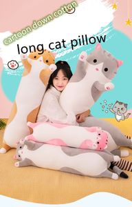 Long chat oreiller commerce extérieur mignon chat en peluche poupée vente chaude chaton poupées en gros