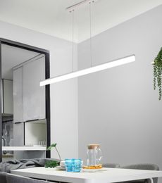 Long lustre LED restaurant lampe moderne minimaliste bar créatif studio salle de classe rectangulaire bureau salon lampe