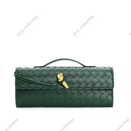 Longue pochette Andiamo poignée sacs à tissage tressé en métal tricot sac à bandoulière avec poignée botega veneta sac carré tresse sacs à bandoulière dame messager rabat baguette