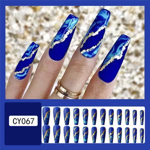 Long Coffin Nails Art Fashion Mix Color Press On Nails Venta al por mayor Usable Terminado Finger Artificial Manicure Tips