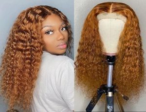 Perruque Lace Front Wig synthétique brésilienne bouclée longue, cheveux naturels, couleur marron clair, densité 180, 7450975, pour femmes noires
