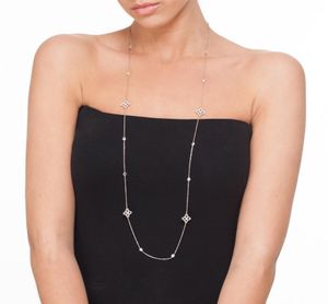 Lange cz station ketting vrouwen dames sexy sieraden CZ verklaring trui keten mode elegantie meerlaagse kettingen dff12125040384