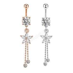 Long balancent perle papillon nombril Piercing cloche bouton anneaux chirurgical en acier inoxydable pour les femmes mode été plage fête bijoux