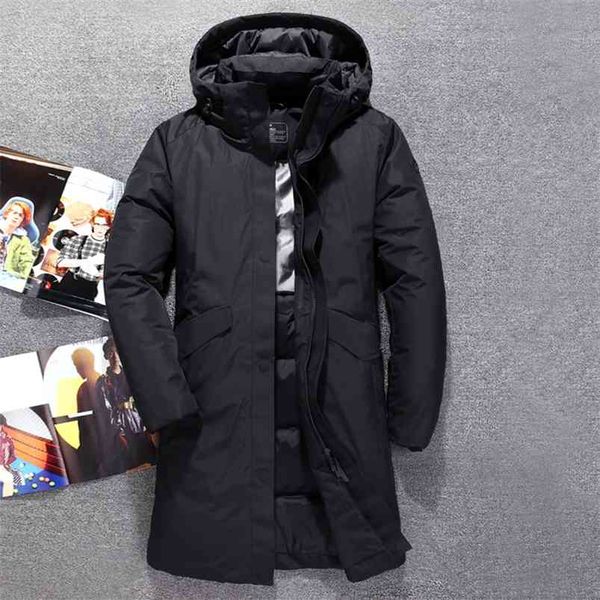 Longue doudoune hommes Top qualité épais hiver chapeau détaché chaud Parka imperméable coupe-vent-30 degrés 3073 210818