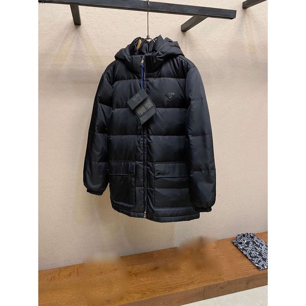 Chaqueta larga de plumón para mujer, abrigo de invierno para hombre, abrigo térmico de lujo con capucha, parka de lujo, chaqueta de plumón, suéter de algodón, triángulo, suelto, talla extra 70m7