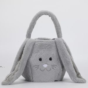 Borsa pasquale con orecchio lungo Borsa per la spesa portatile all'aperto con secchiello per la spesa portatile all'aperto in morbido peluche festivo con coniglietto pasquale RRB13092