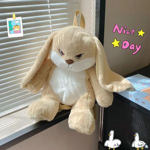 Longue oreille lapin animaux en peluche jouet en peluche sac à dos pour filles bandoulière lancer poupée sac anniversaire cadeau de noël 240314